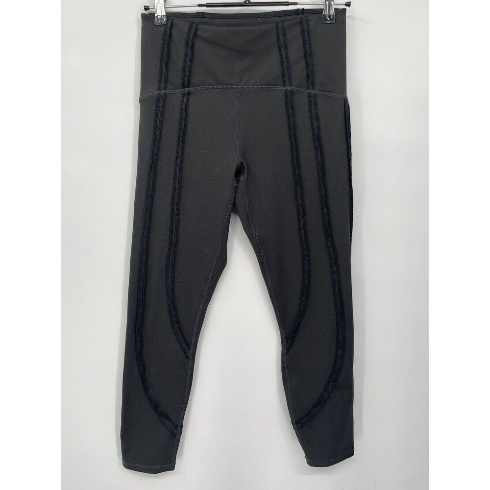 Fabletics PureLuxe Ruched crop Leggings Size M Mid-Rise Stretch Workout Black